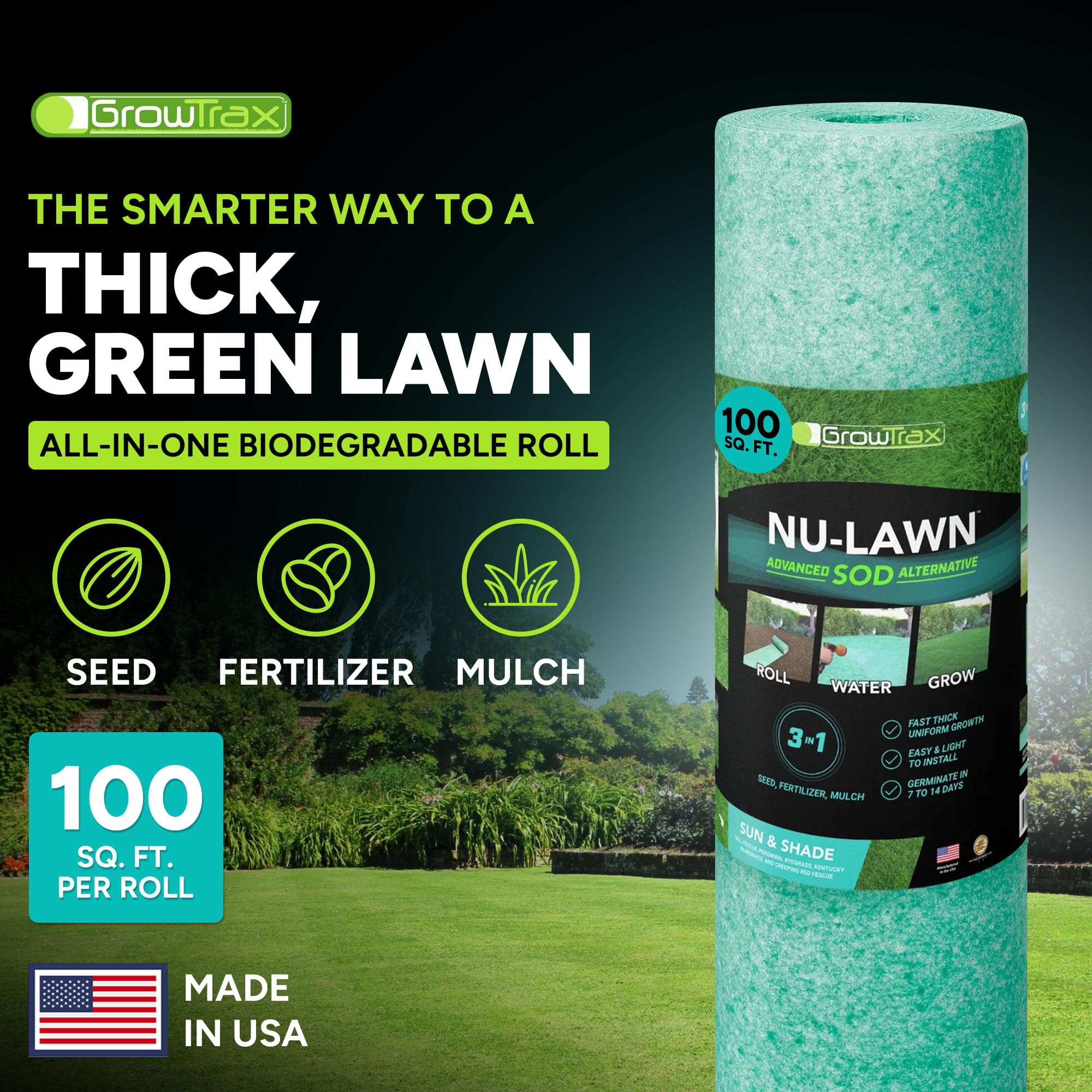 Close-up of GROWTRAX Grass Seed Mat layers