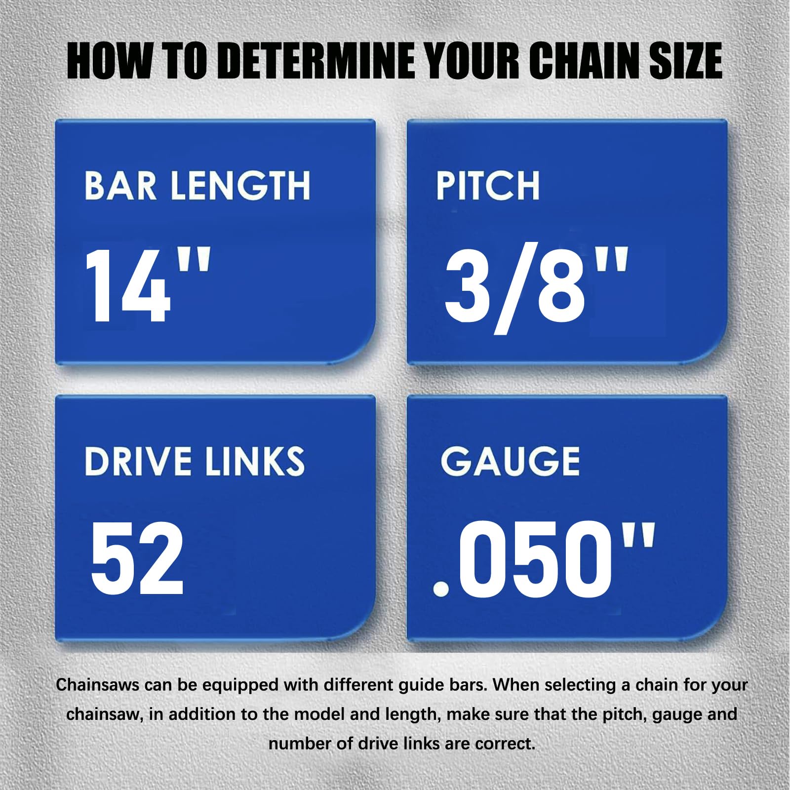 Close-up of GSSHBR chainsaw chain showing drive links