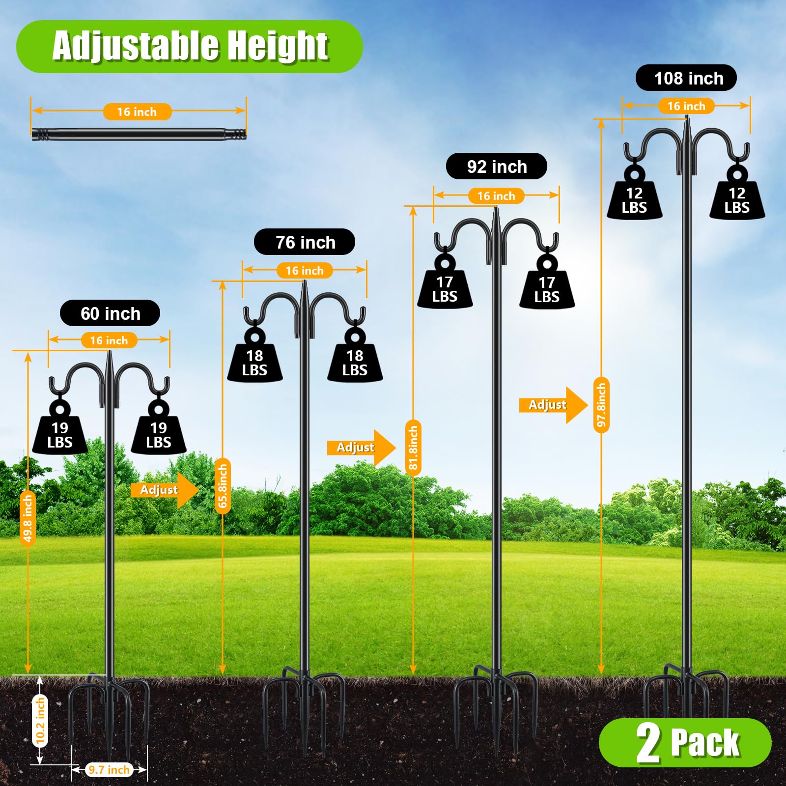 Close-up of Gtongoko Bird Feeder Pole's 5-prong base