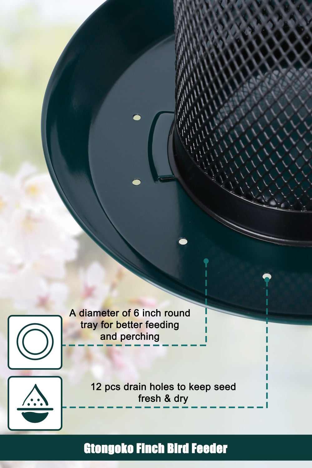 Close-up of Gtongoko Finch Feeder's 0.24-inch mesh openings
