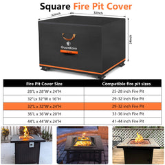 Close-up of GuardKove heavy duty fabric fire pit cover
