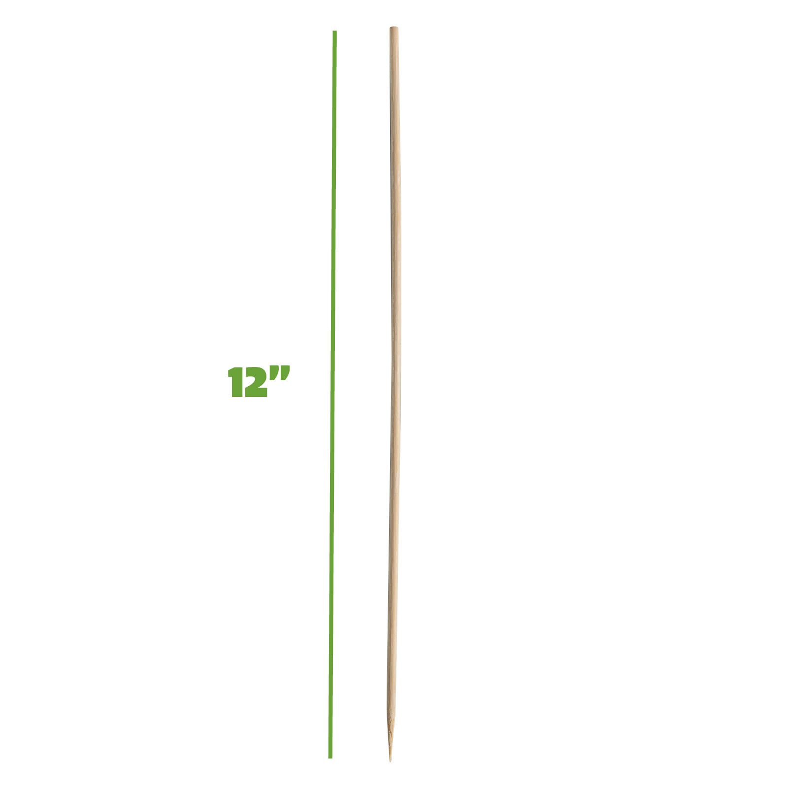 Close-up of GUSTO bamboo skewer with pointed tip