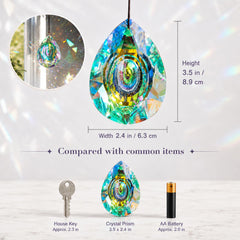 Close-up of H&D crystal prism with rainbow effect