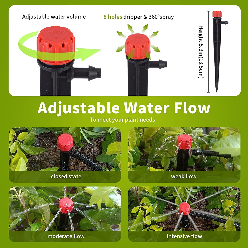Close-up of Hakioi drip emitter showing adjustable flow hole
