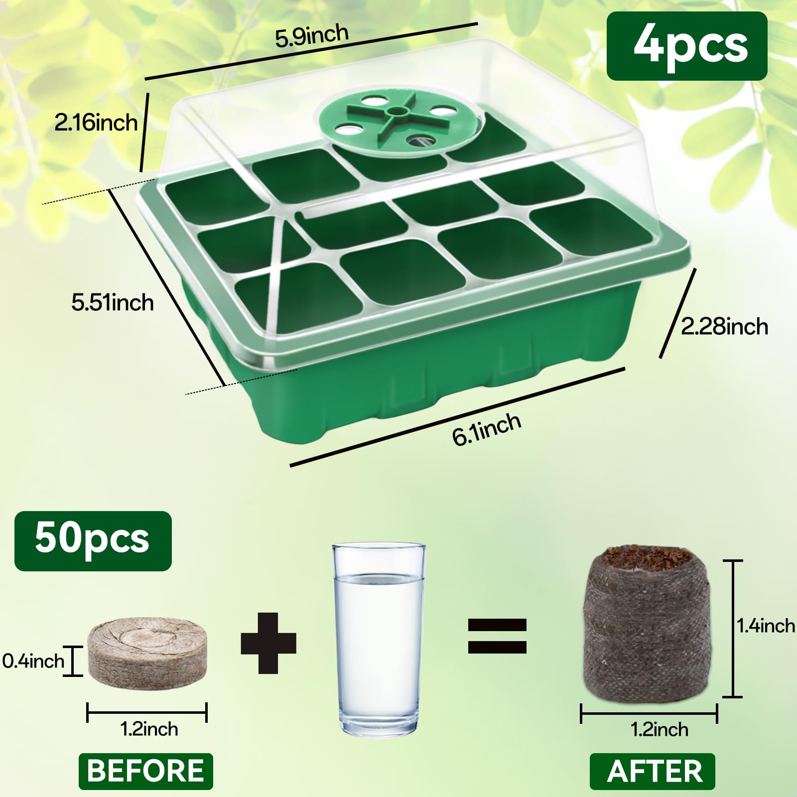 Close-up of Halatool seed trays with humidity lids