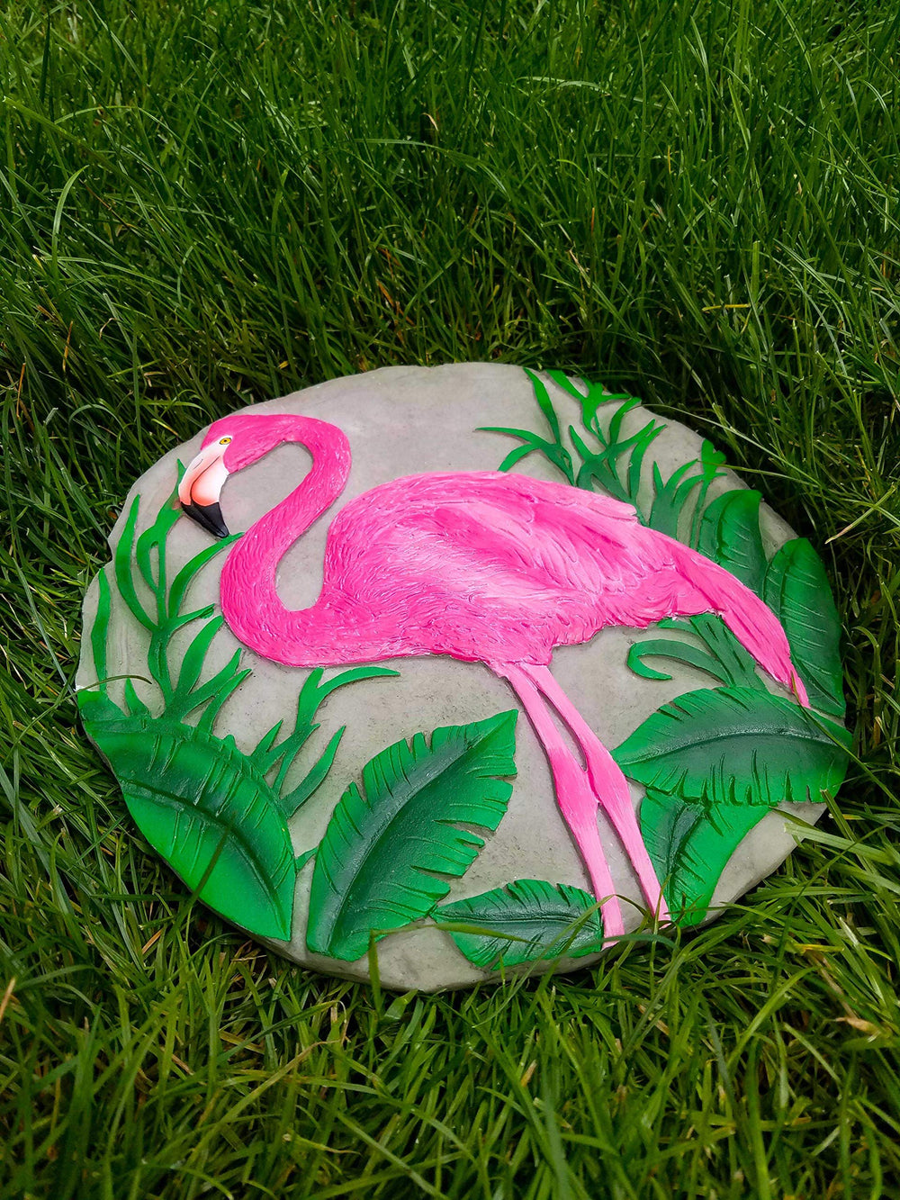 Close-up of hand-painted details on Spoontiques stepping stone