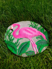 Close-up of hand-painted details on Spoontiques stepping stone