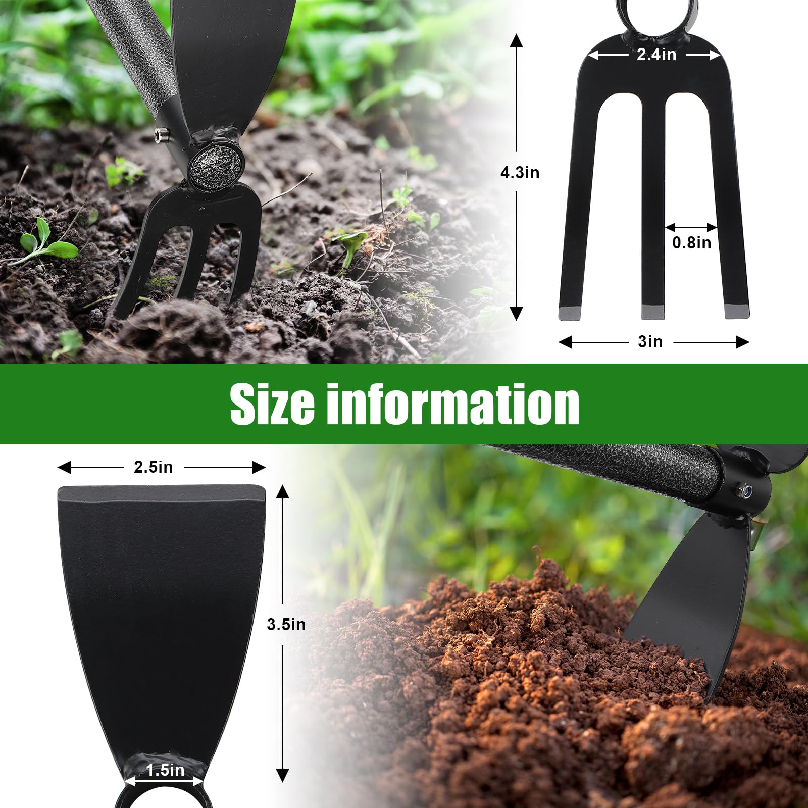 Close-up of HANGMAICOME Garden Hoe head connection