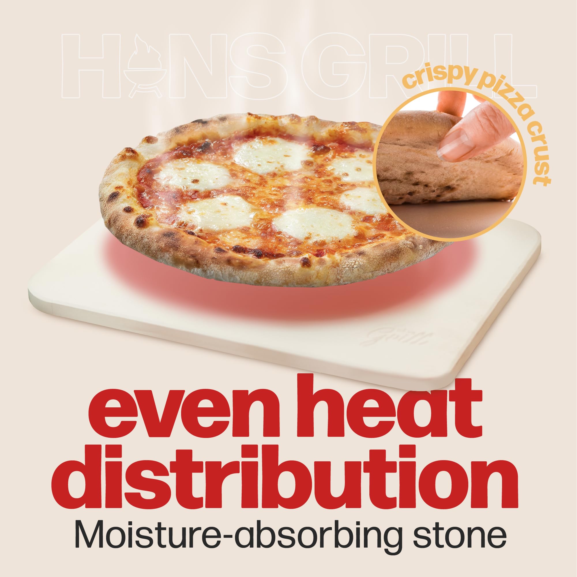 Close-up of Hans Grill Pizza Stone material