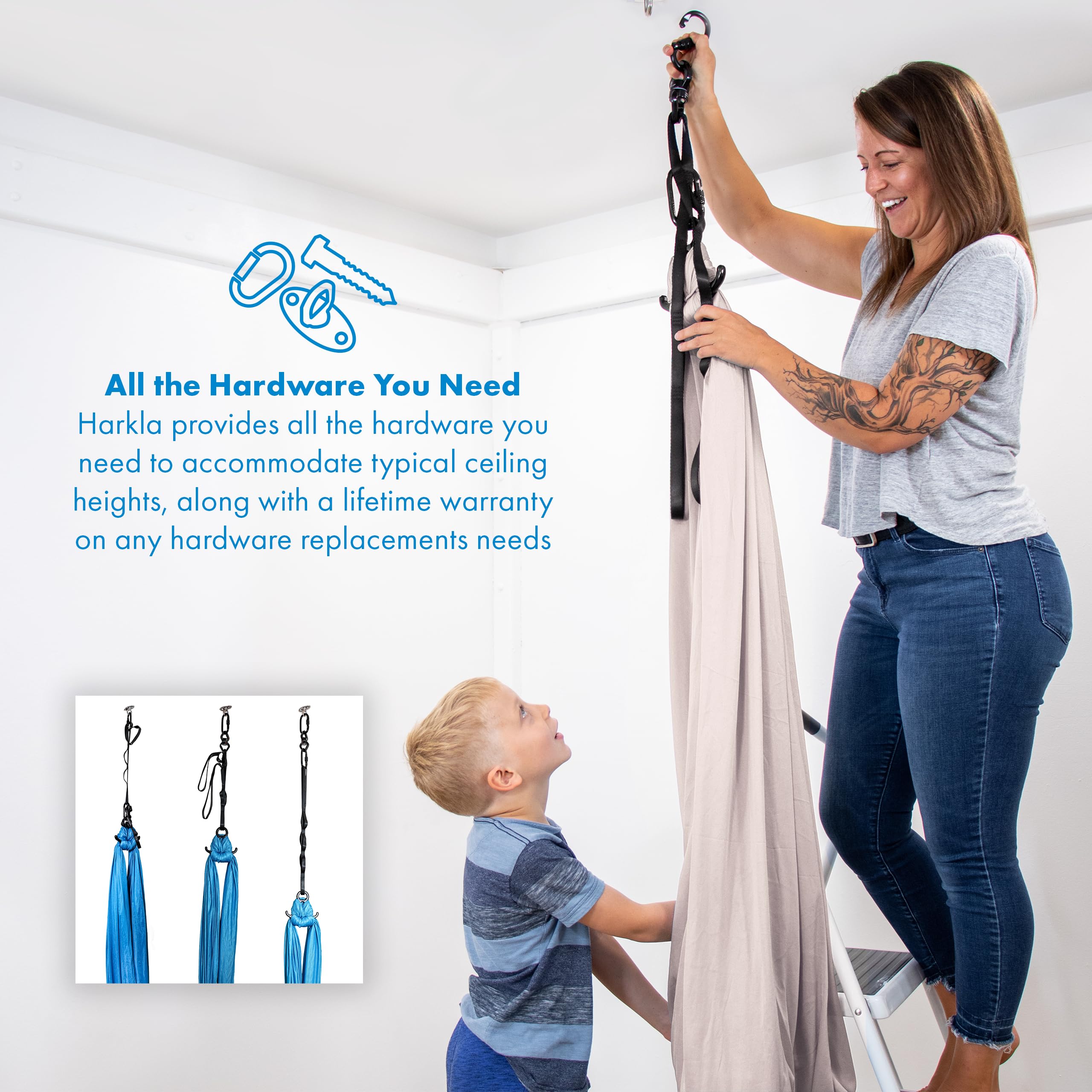 Close-up of Harkla Sensory Swing material, 100% nylon tricot