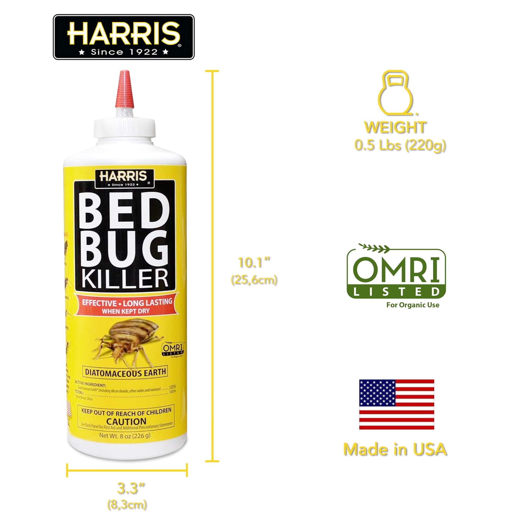 Close-up of HARRIS Bed Bug Powder puffer tip for easy application