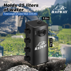 Close-up of Hatway Canopy Weights filled with water