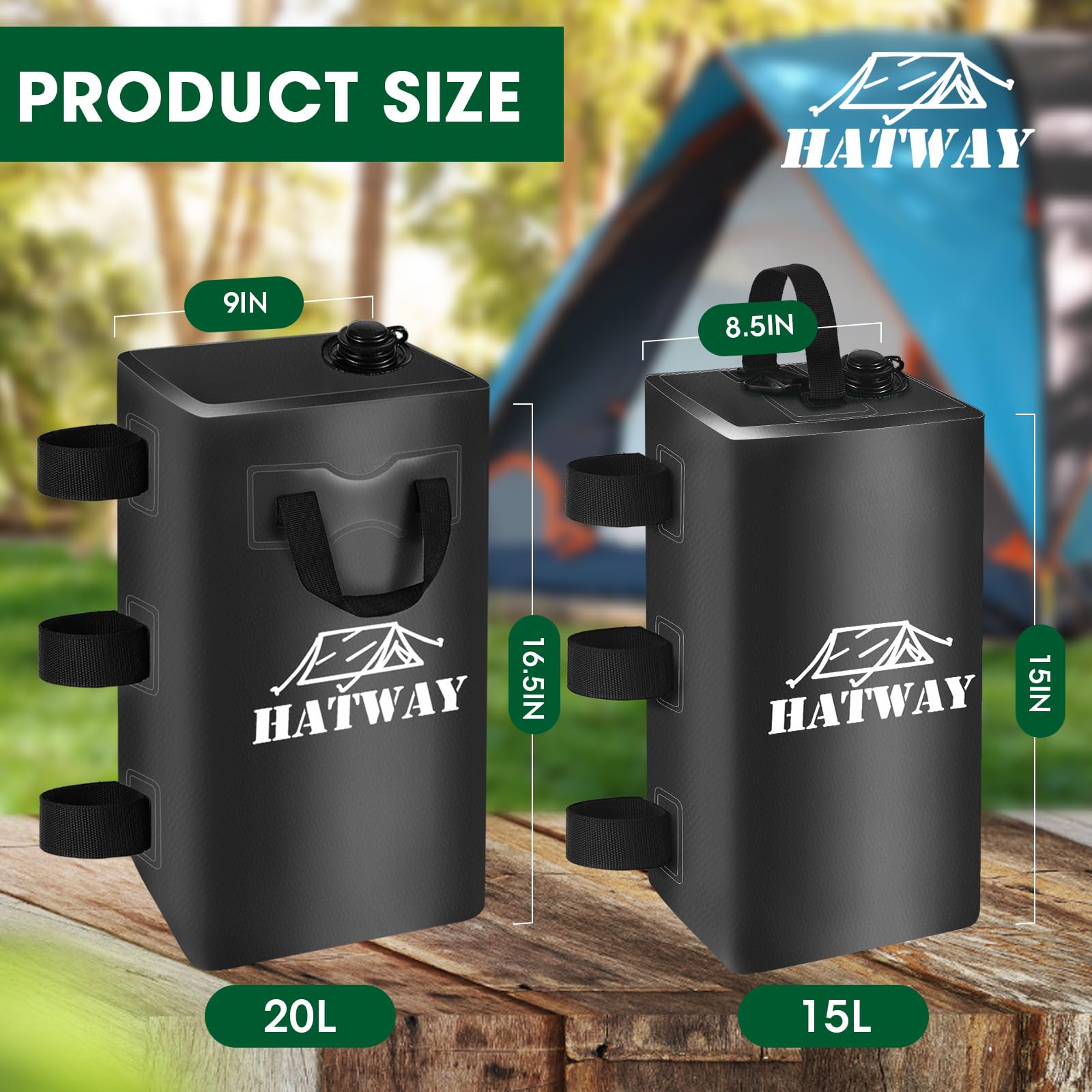 Close-up of Hatway Canopy Weights showing hook-and-loop straps