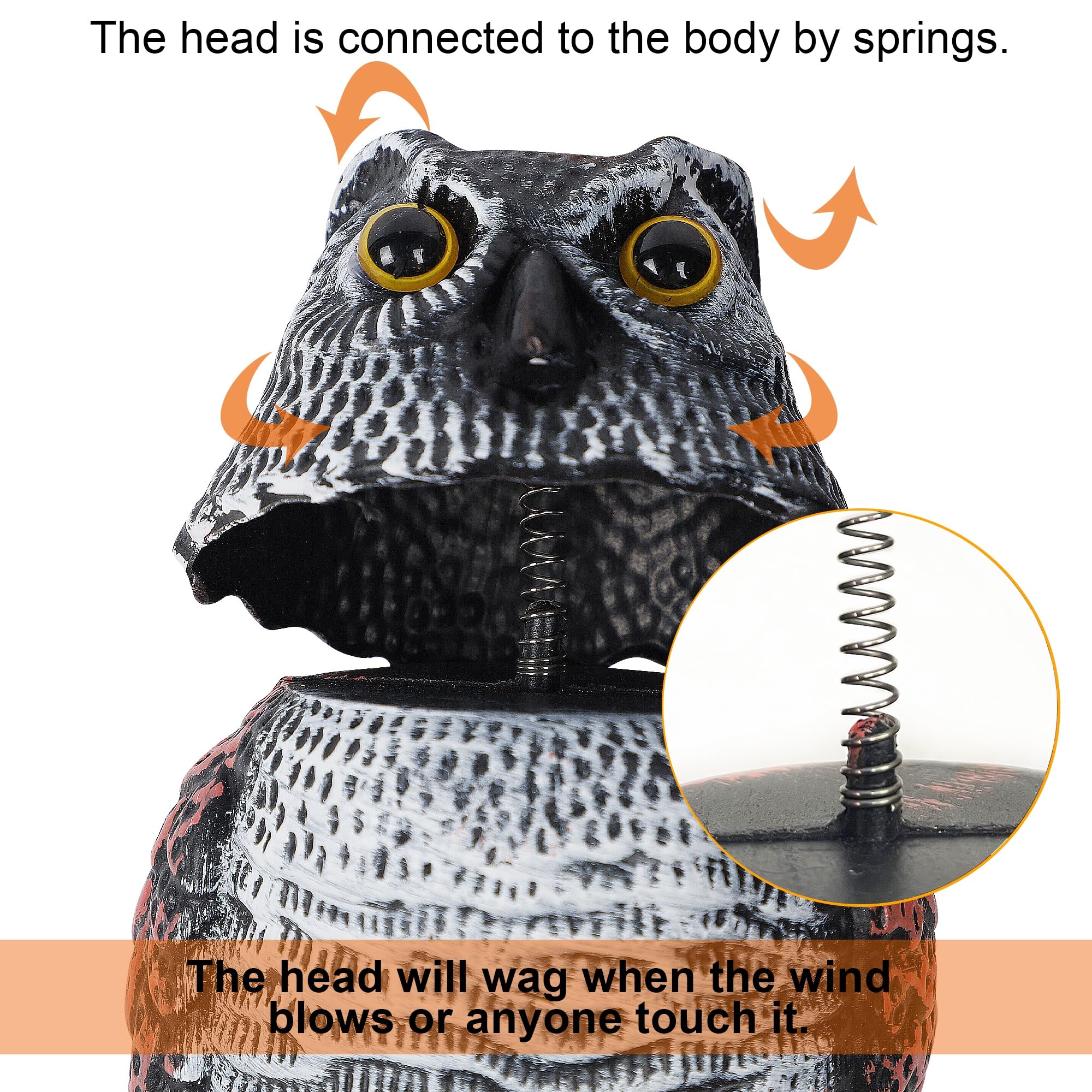 Close-up of Hausse Mini Owl Decoy showing realistic features