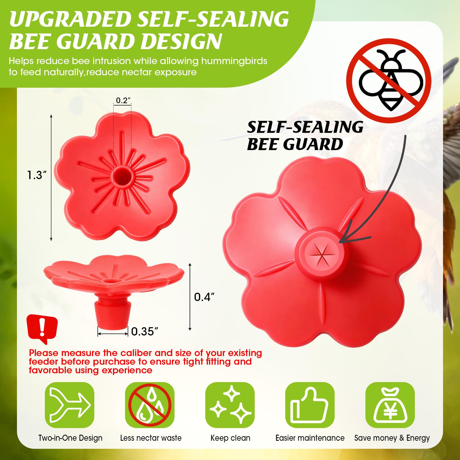 Close-up of Haxmdfa replacement feeder flower in red