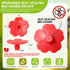 Close-up of Haxmdfa replacement feeder flower in red
