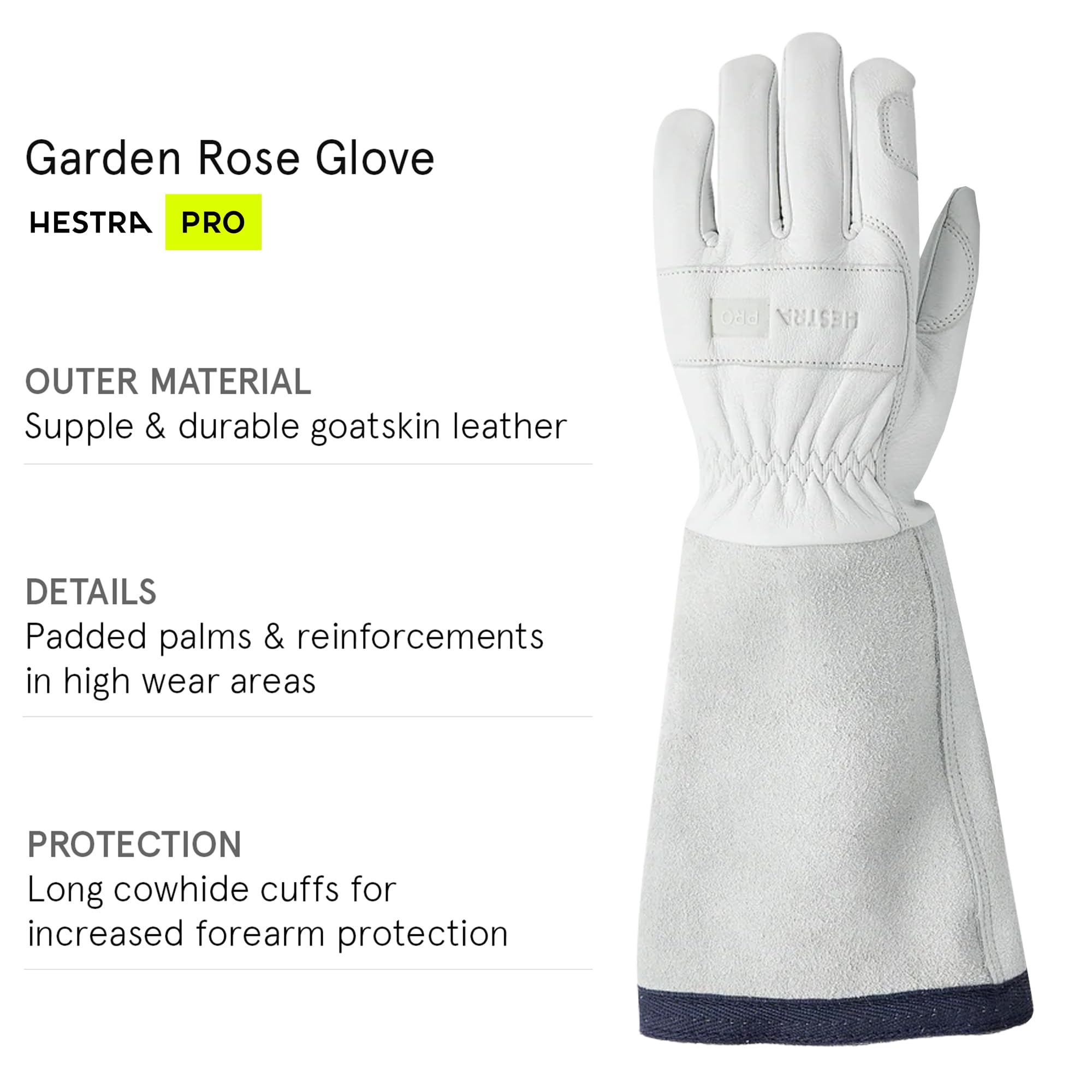 Close-up of Hestra Job Garden Rose Glove palm with light padding
