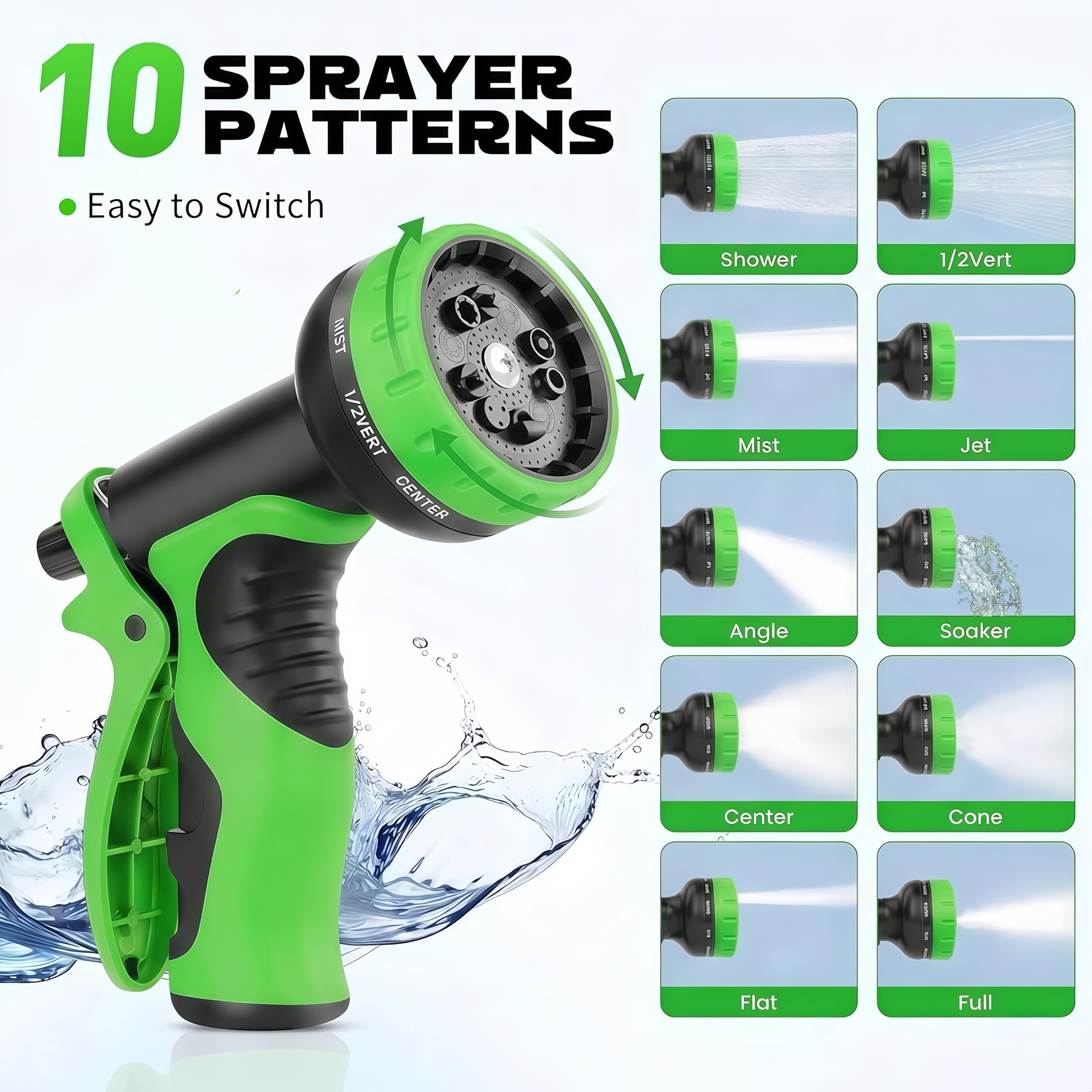 Close-up of Heyakso Garden Hose Nozzle trigger lock feature
