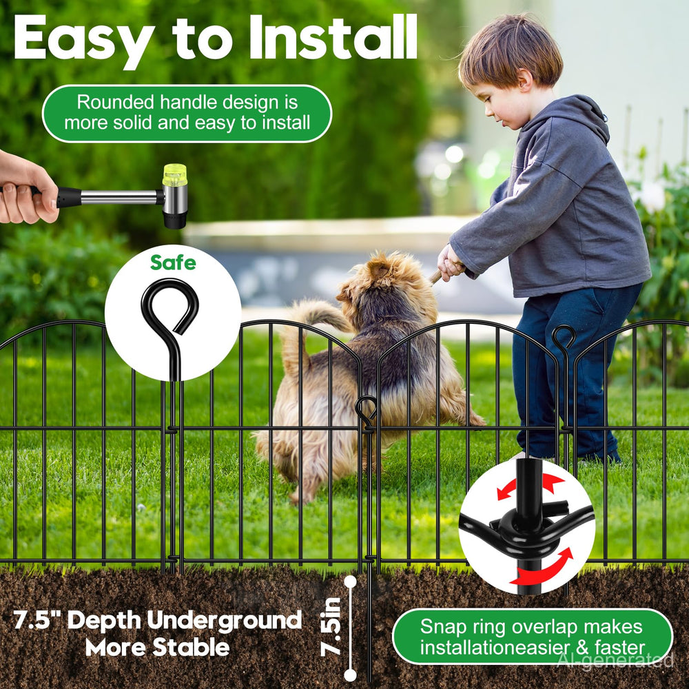 Close-up of HEYRSUN rustproof metal garden fence panel