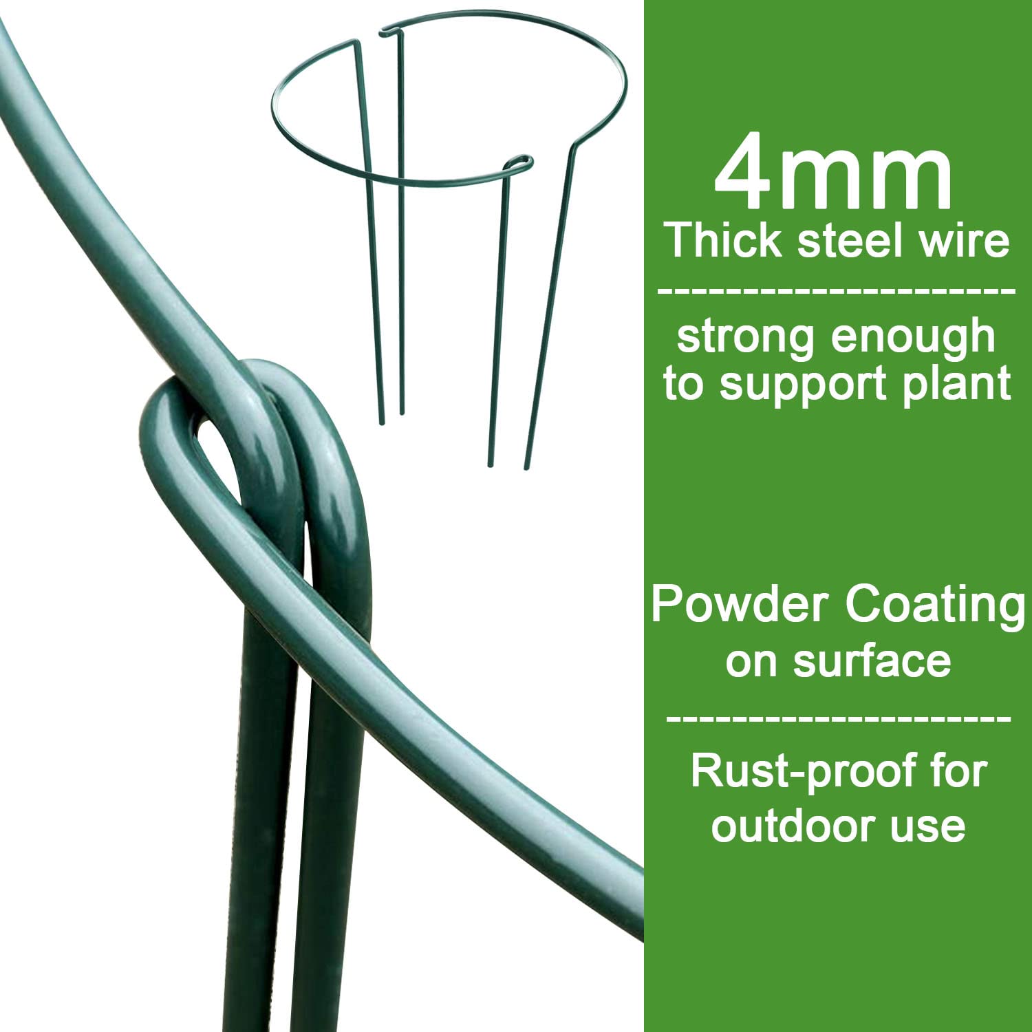 Close-up of HiGift Plant Support Stake showing metal construction