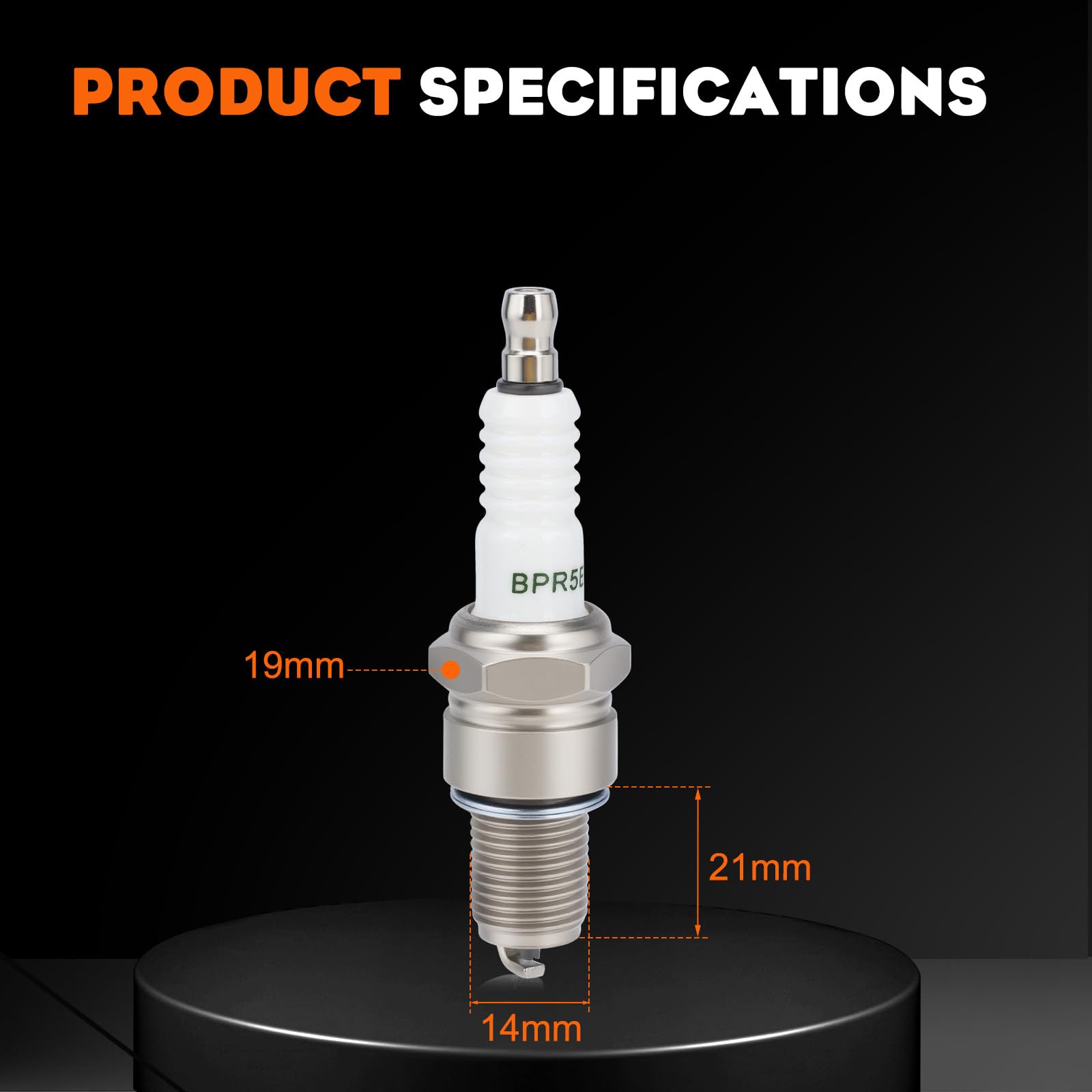 Close-up of Hipa BPR5ES Spark Plug specifications