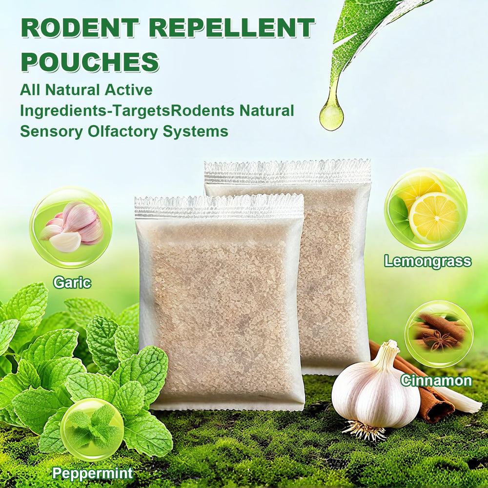 Close-up of HLISIS peppermint oil mouse repellent pouch