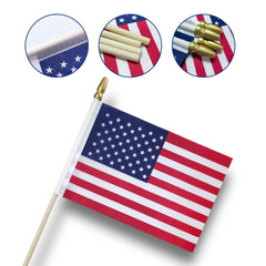 Close-up of Hocis Mini American Flag with antique spear