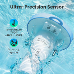 Close-up of HODIK Pool Thermometer dual screen display