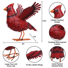 Close-up of hogardeck Cardinal Garden Decor's bright red finish