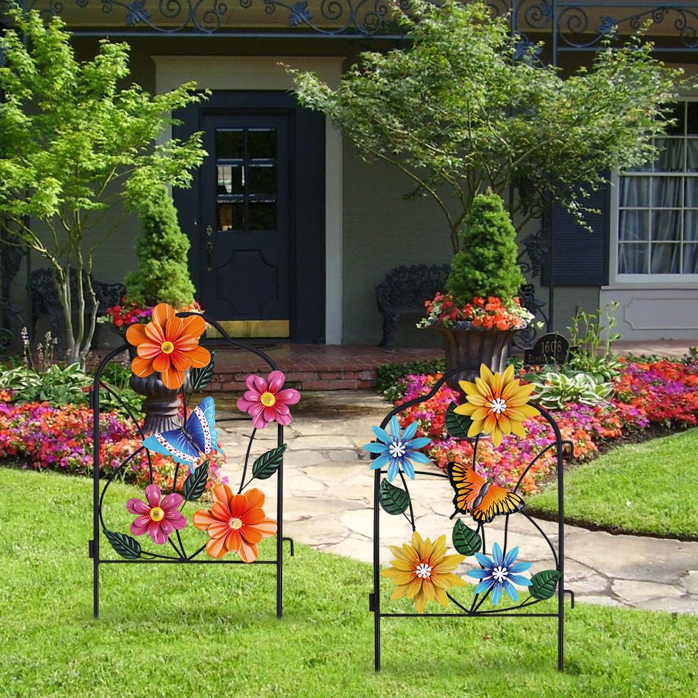 close-up of hogardeck garden stake design with polka dots