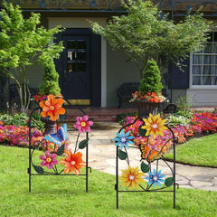 close-up of hogardeck garden stake design with polka dots