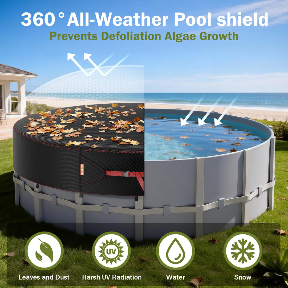 Close-up of HOLDCOVER pool cover's UV protection fabric