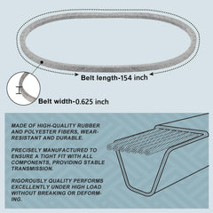Close-up of Holdly Deck Belt 5/8 x 154'' Kevlar material