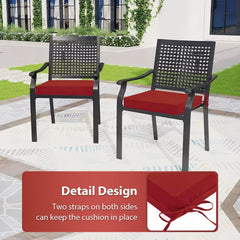 Close-up of HOMELYSIAN outdoor chair cushion with non-slip ties