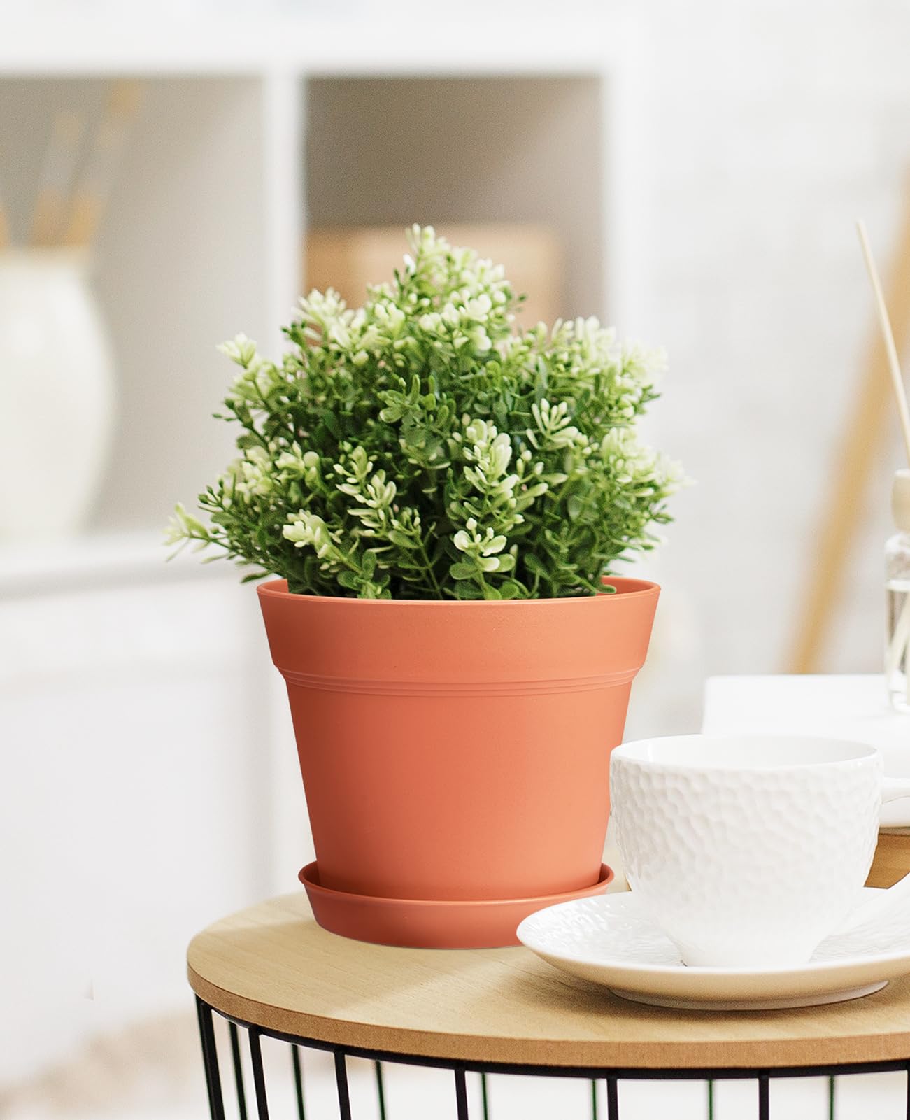 close-up of homenote plastic flower pot drainage holes