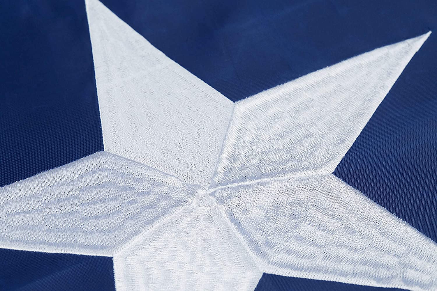 Close-up of Homissor Texas Flag stitching details