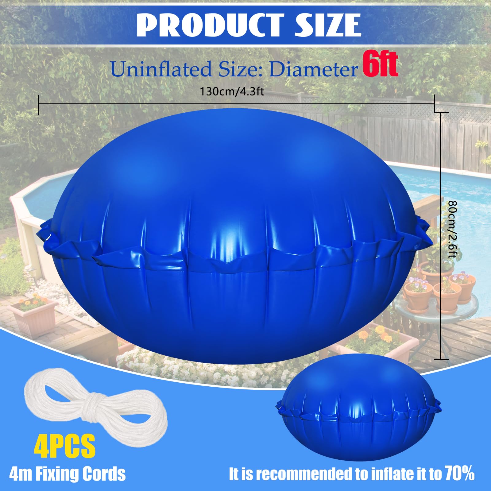 Close-up of HOMSHIAM pool pillow's double seal edge for durability