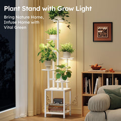 Close-up of Homsorout plant stand showing metal frame and shelves