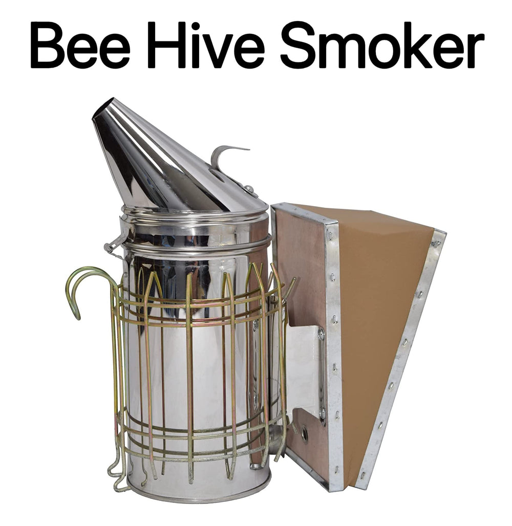 Close-up of Honey Lake beehive smoker with insulated design