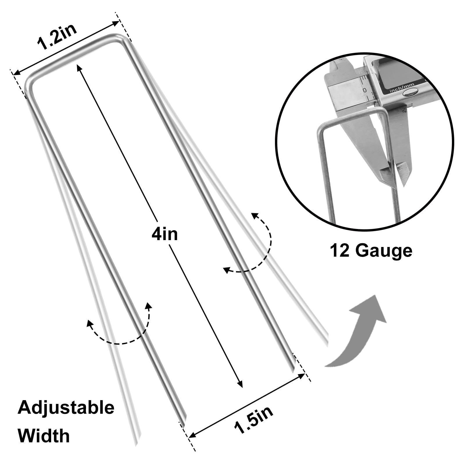 Close-up of HongWay landscape staples showing U-shaped design
