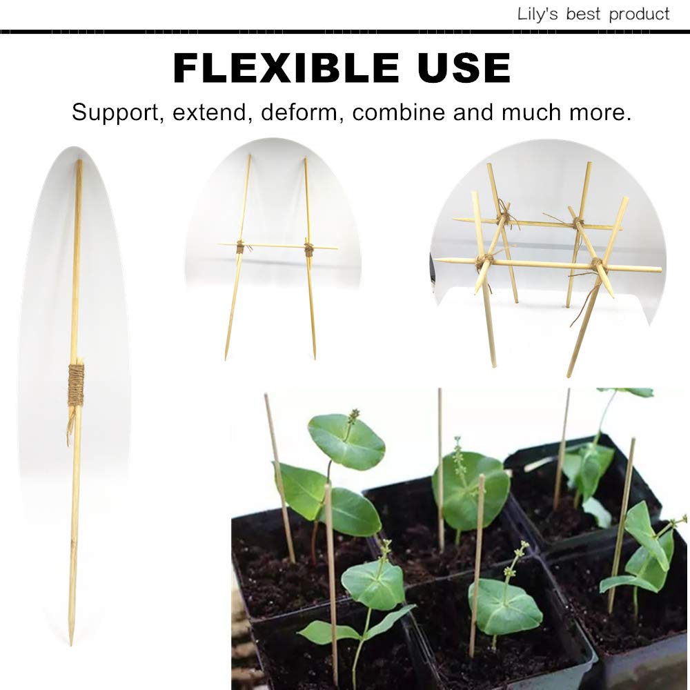 Close-up of HOPELF bamboo plant stake showing pointed end