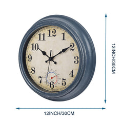 Close-up of Horizent outdoor clock thermometer feature