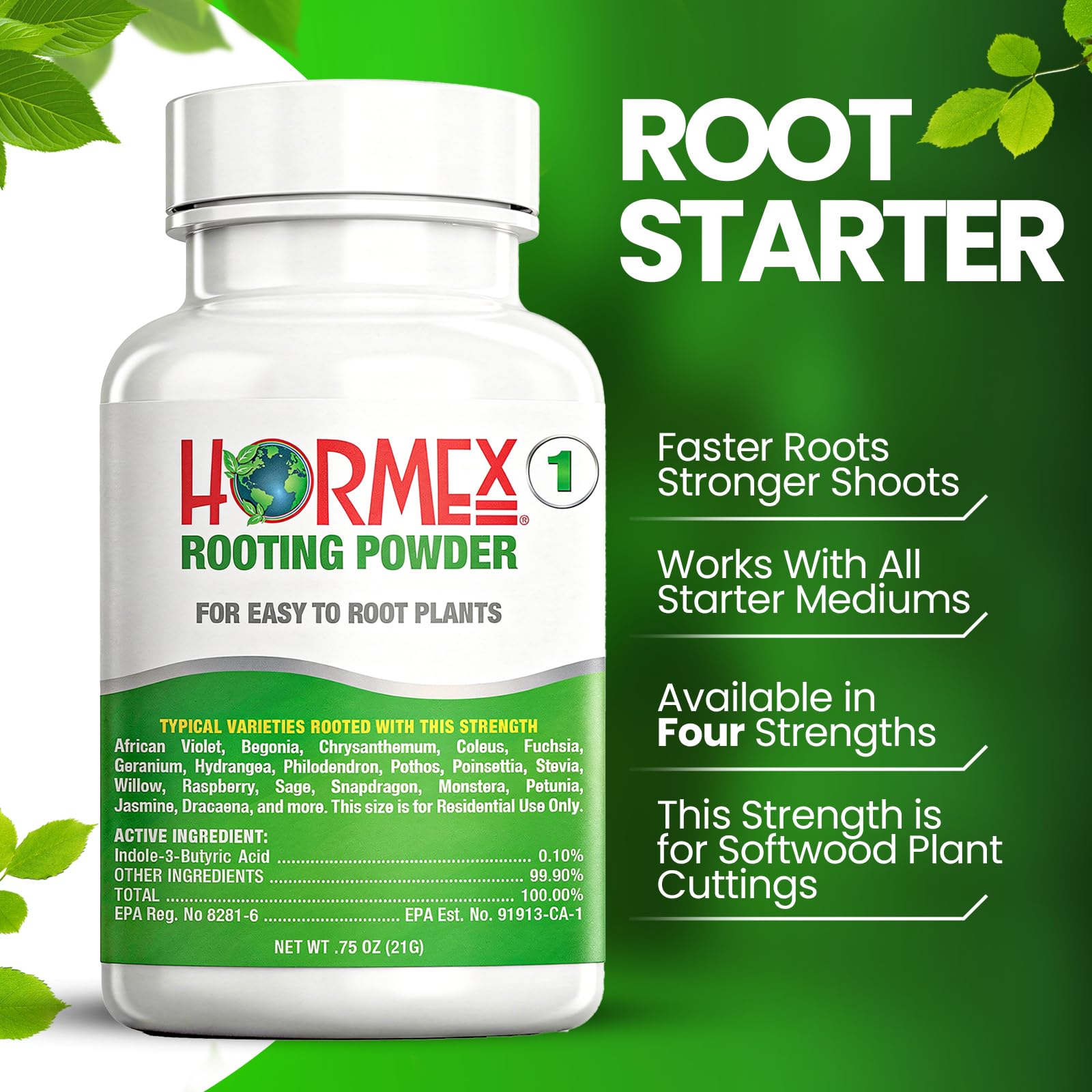 Close-up of Hormex Rooting Powder #1 details