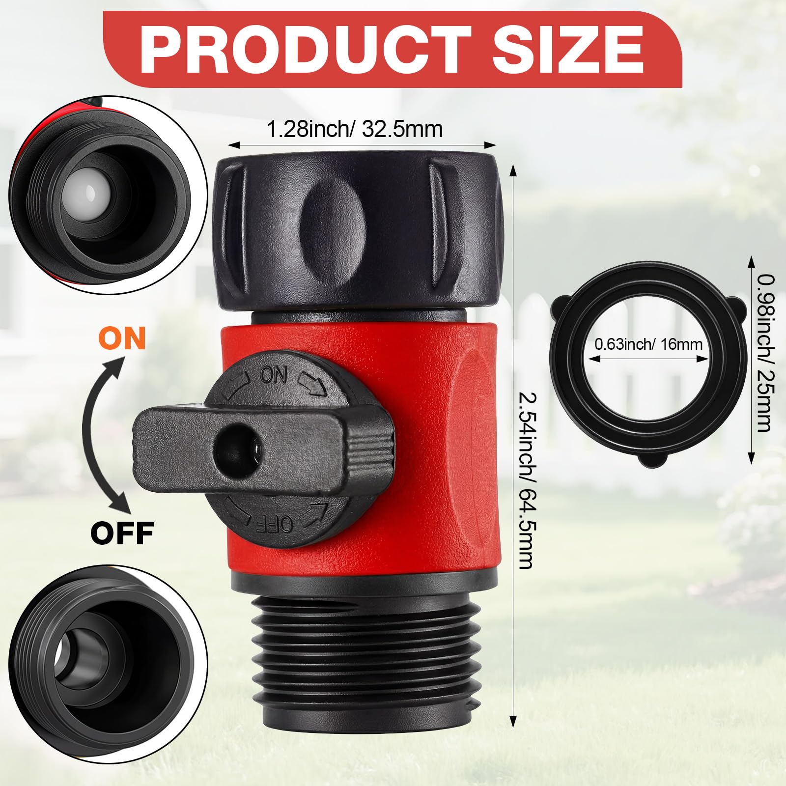 Close-up of Hotop plastic garden hose shut off valve