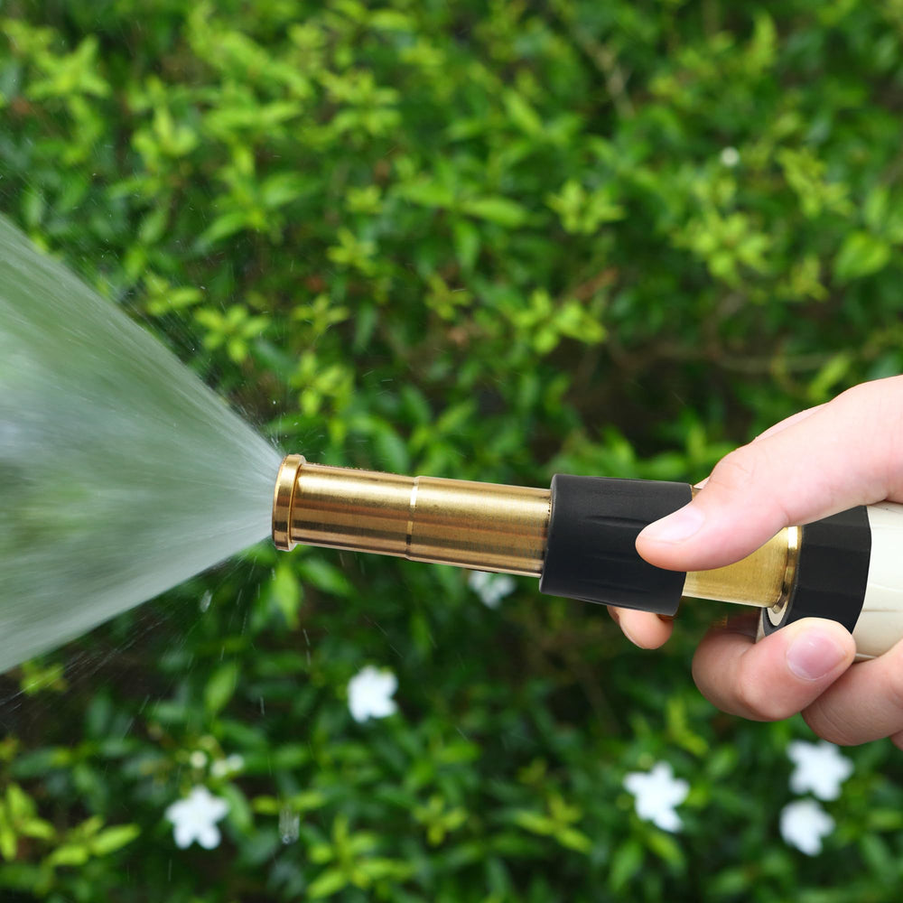 Close-up of Hourleey brass nozzle showing finish