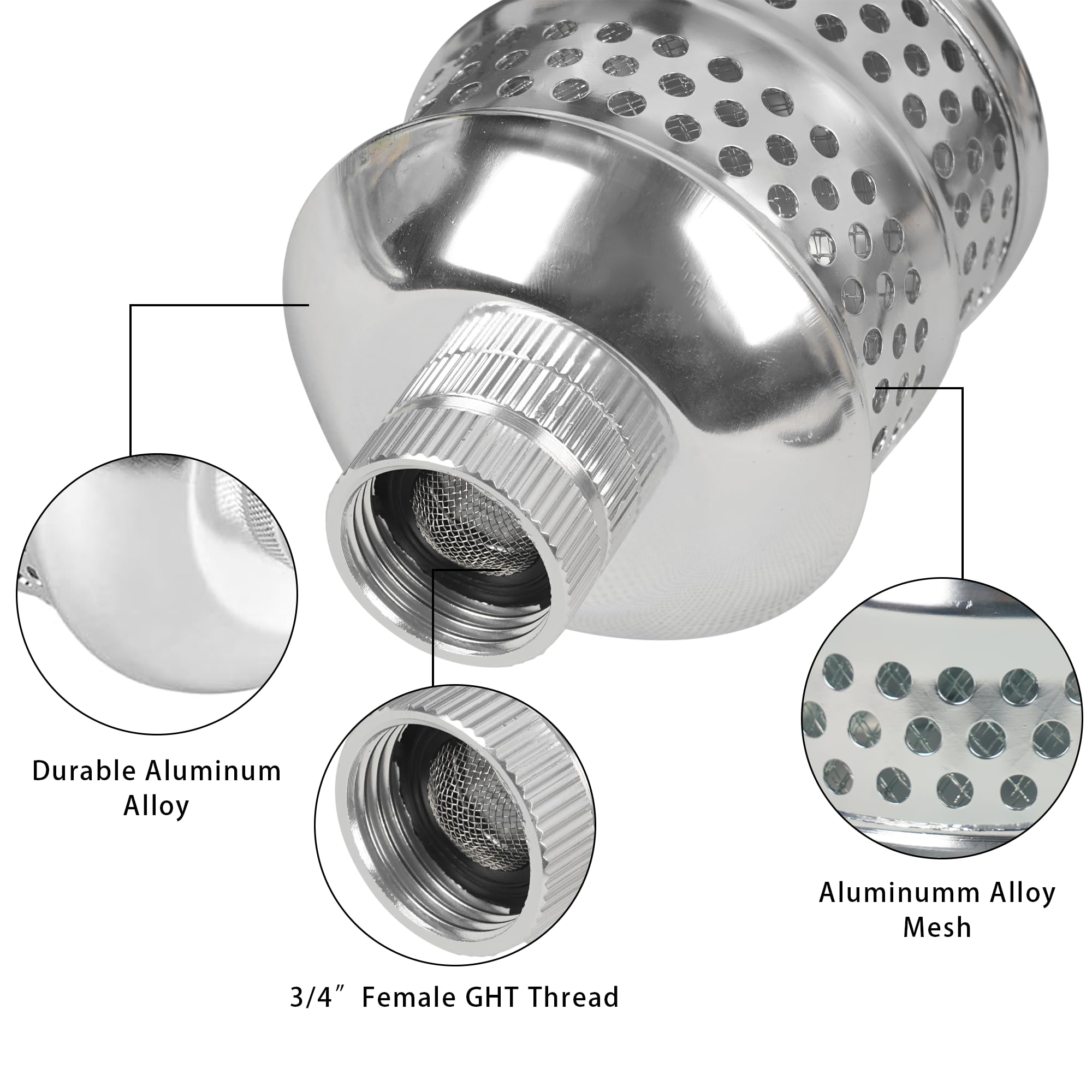 Close-up of Hourleey Bubbler Sprinkler Head showing nylon mesh interior