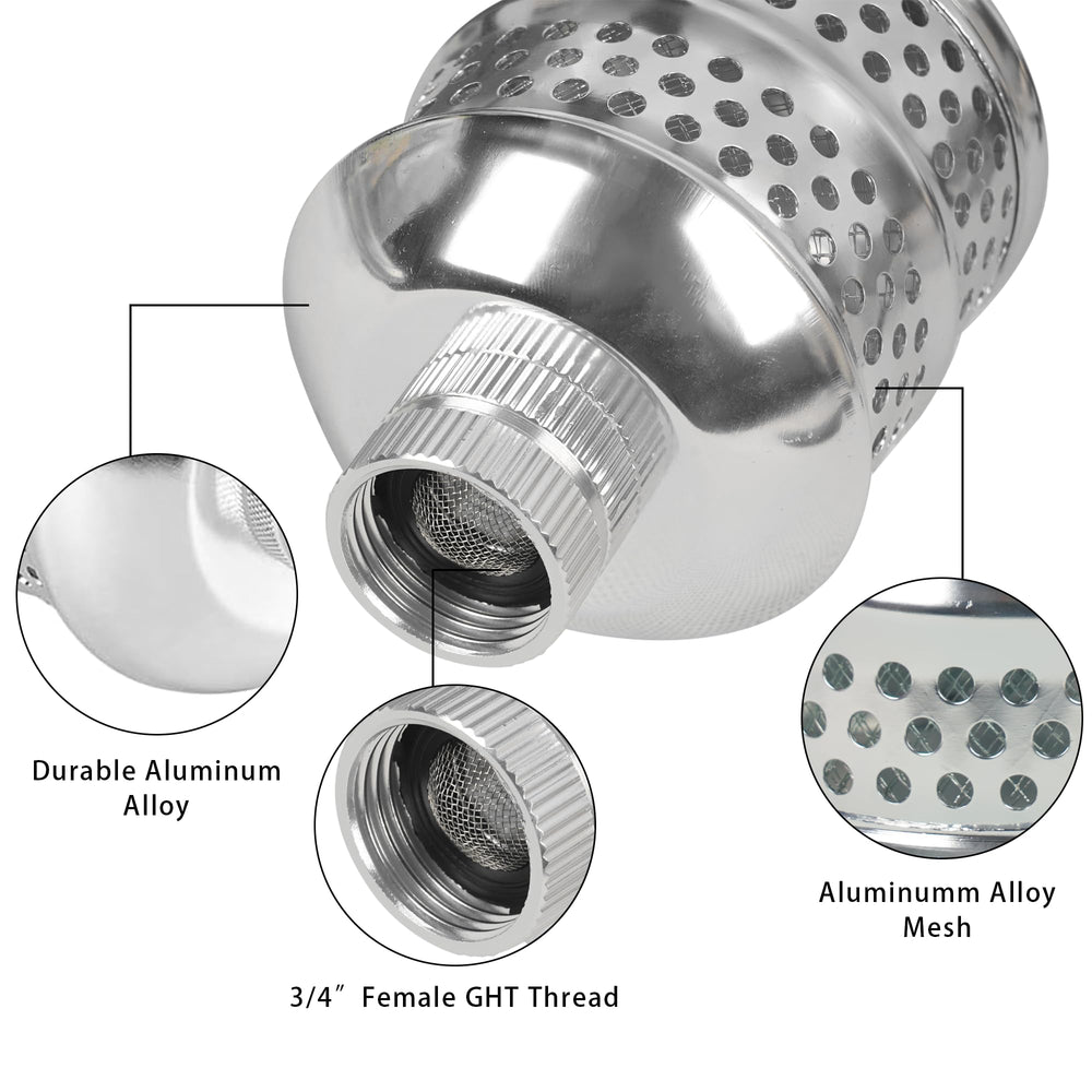 Close-up of Hourleey Bubbler Sprinkler Head showing nylon mesh interior