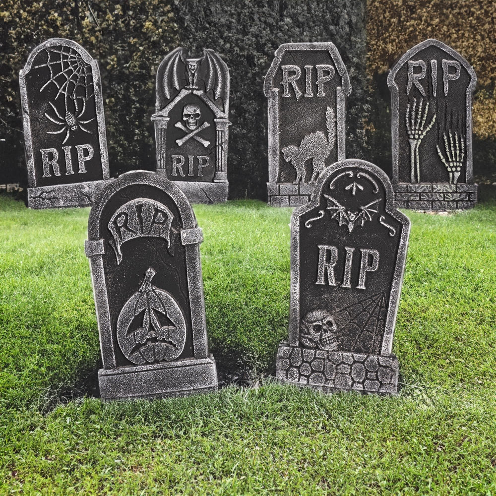 Close-up of Hourleey Foam Tombstone showing unique design