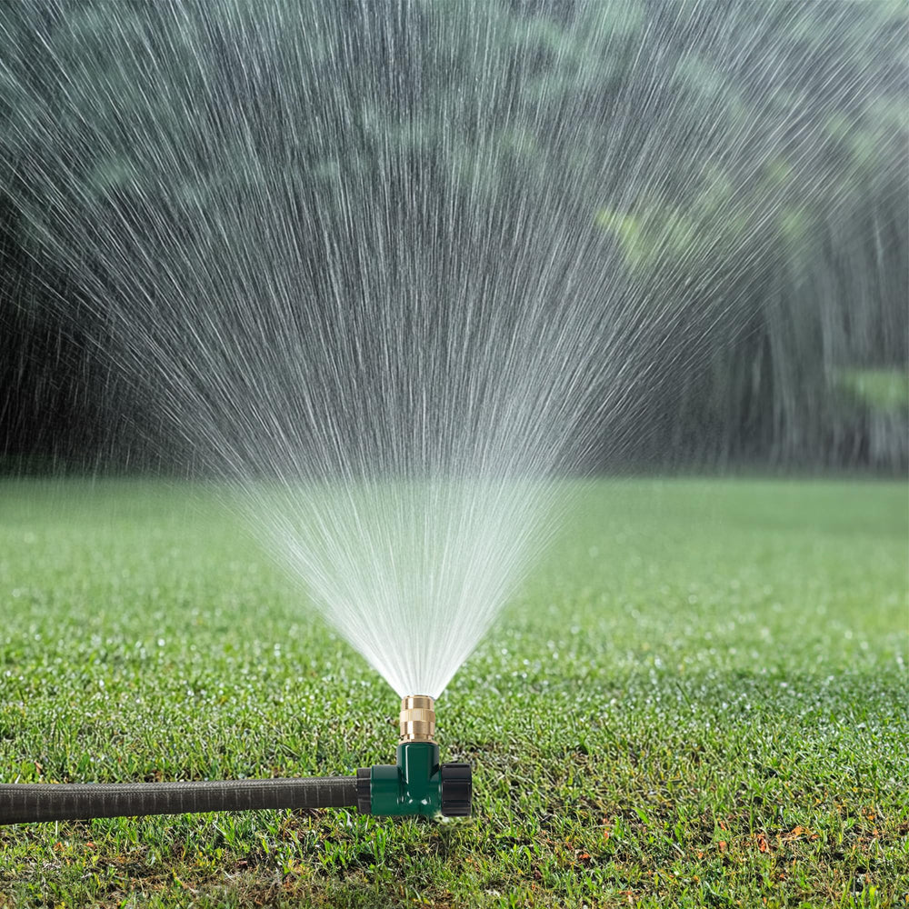 Close-up of Hourleey Metal Lawn Sprinkler adjustable nozzle