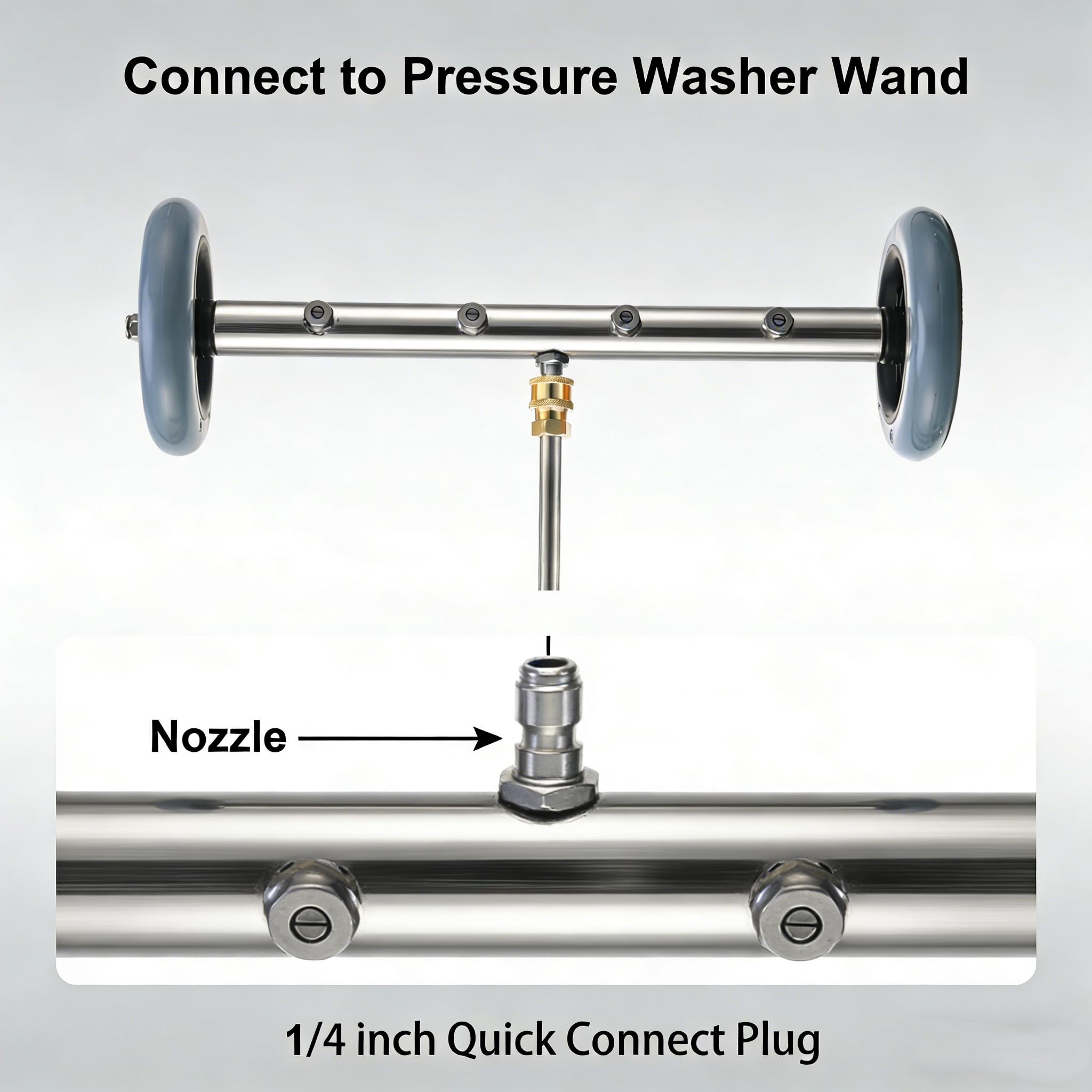 Close-up of Hourleey Undercarriage Cleaner nozzles